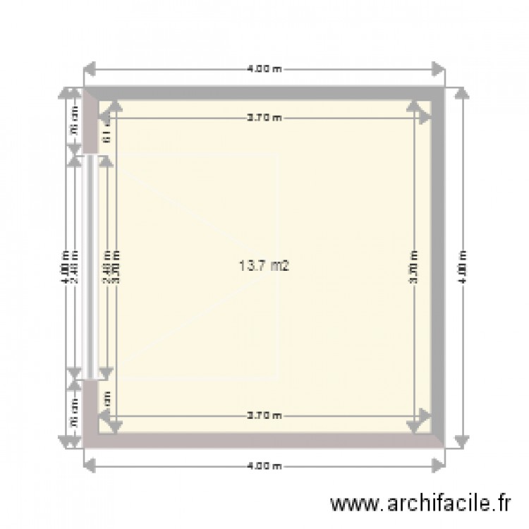 plan graphique 2d avec porte garage. Plan de 0 pièce et 0 m2