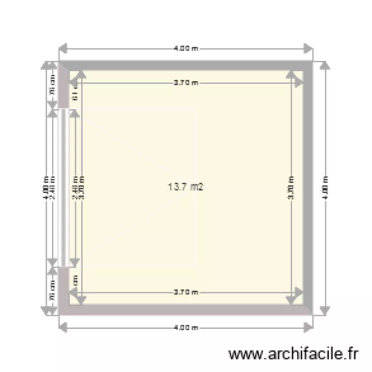 plan graphique 2d avec porte garage. Plan de 