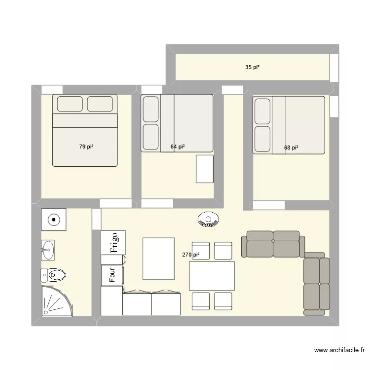 Chalet. Plan de 5 et 48 m² Chalet. Plan de 5 et 48 m²