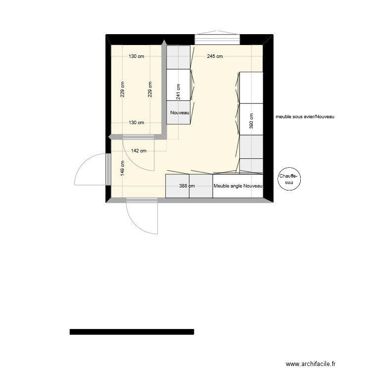 CABINET sté mod. Plan de 2 pièces et 15 m2