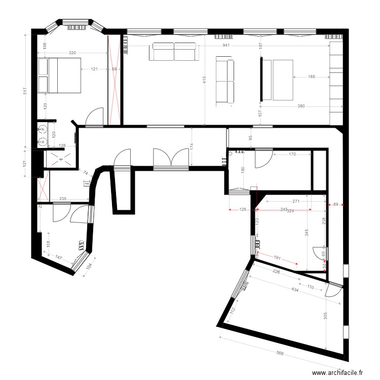 lauriston cuisine. Plan de 0 pièce et 0 m2