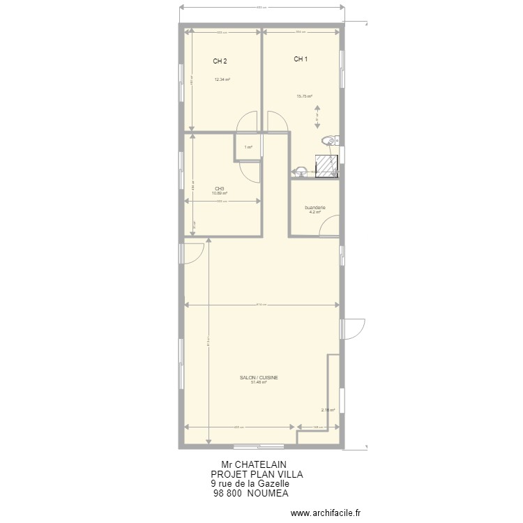 CHATELAIN    PROJET 2. Plan de 0 pièce et 0 m2