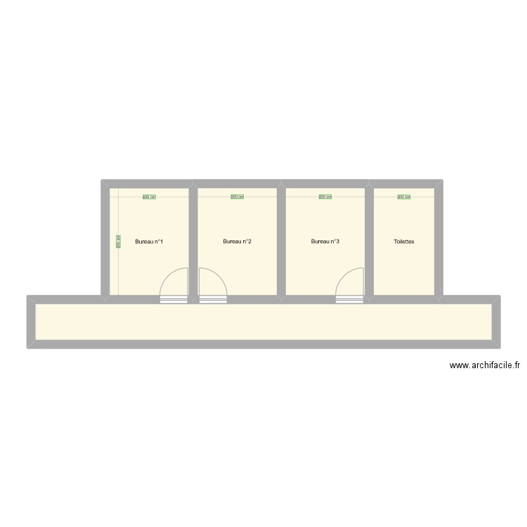 Test Comissariat. Plan de 5 pièces et 52 m2