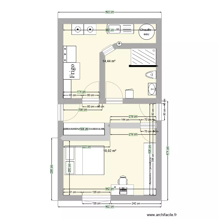 Sous sol chambre et plus. Plan de 