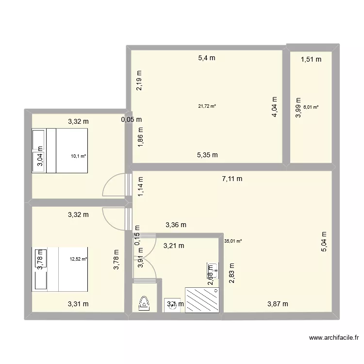 maison 3 chbres. Plan de 5 et 85 m² maison 3 chbres. Plan de 5 et 85 m²