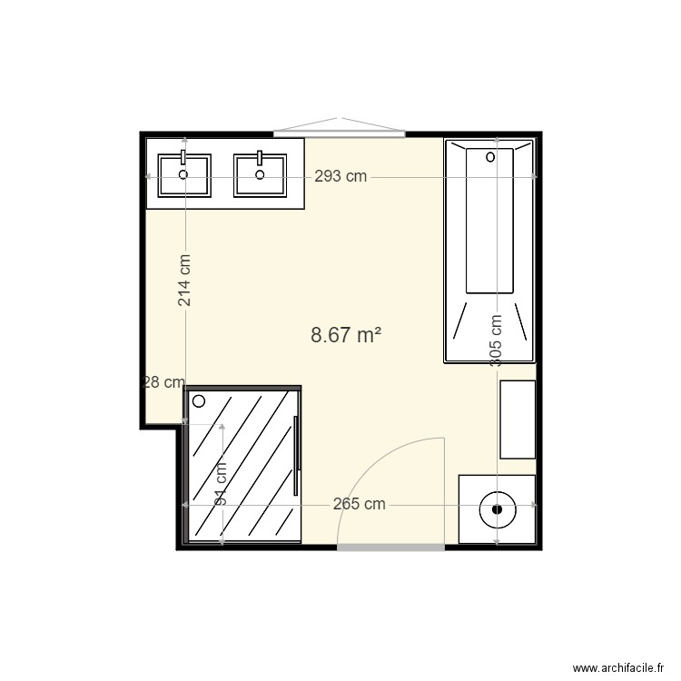 sdb. Plan de 0 pièce et 0 m2