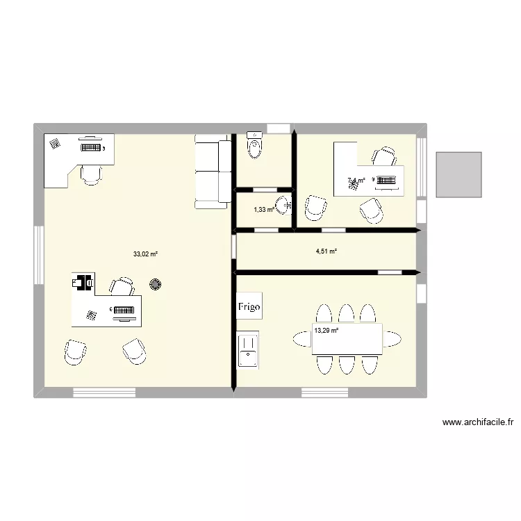 vrai projet bureaux. Plan de 