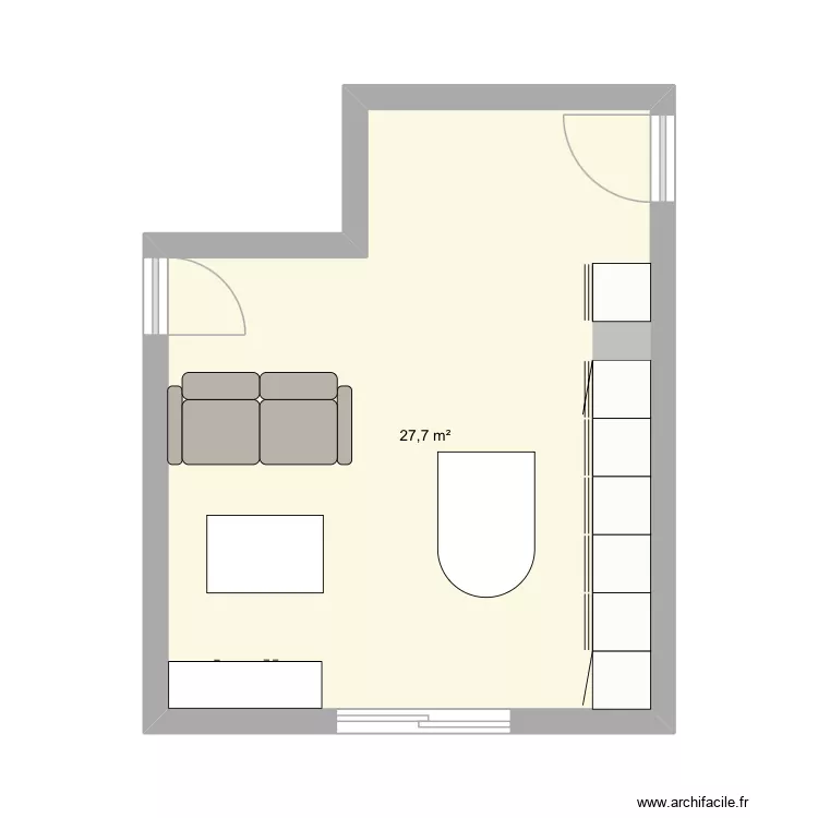 Salon. Plan de 1 Pièce et 28 m² Salon. Plan de 1 Pièce et 28 m²