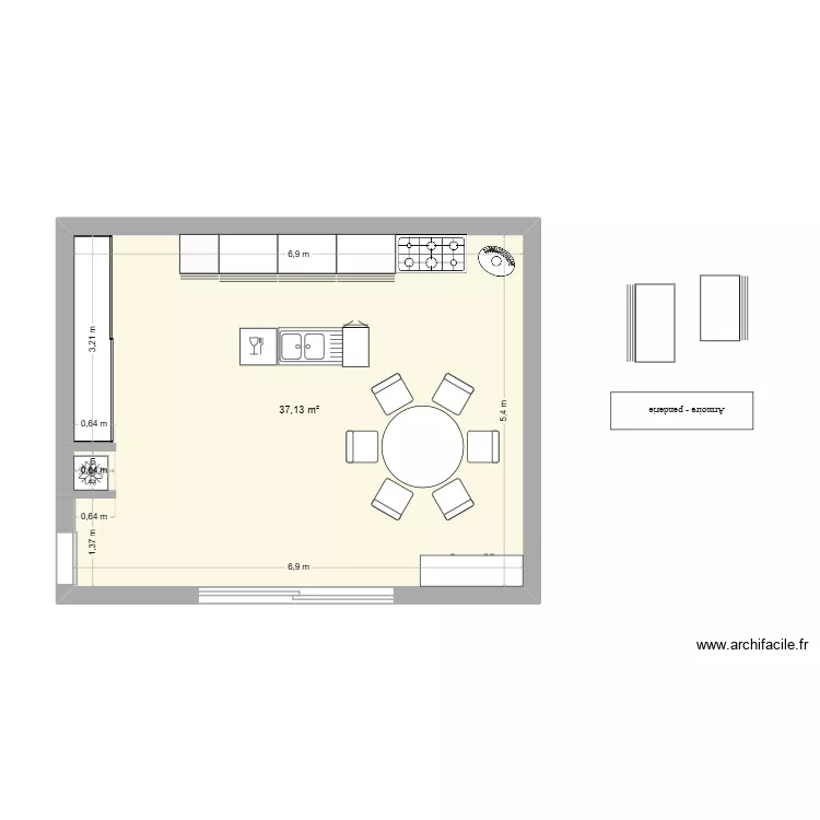 CUISINE 1. Plan de 1 et 37 m² CUISINE 1. Plan de 1 et 37 m²