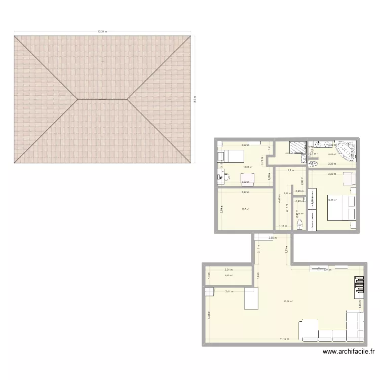Caz Toulouse. Plan de 9 et 124 m² Caz Toulouse. Plan de 9 et 124 m²