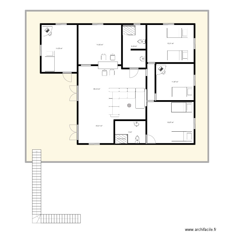 Plans. Plan de 9 pièces et 361 m2