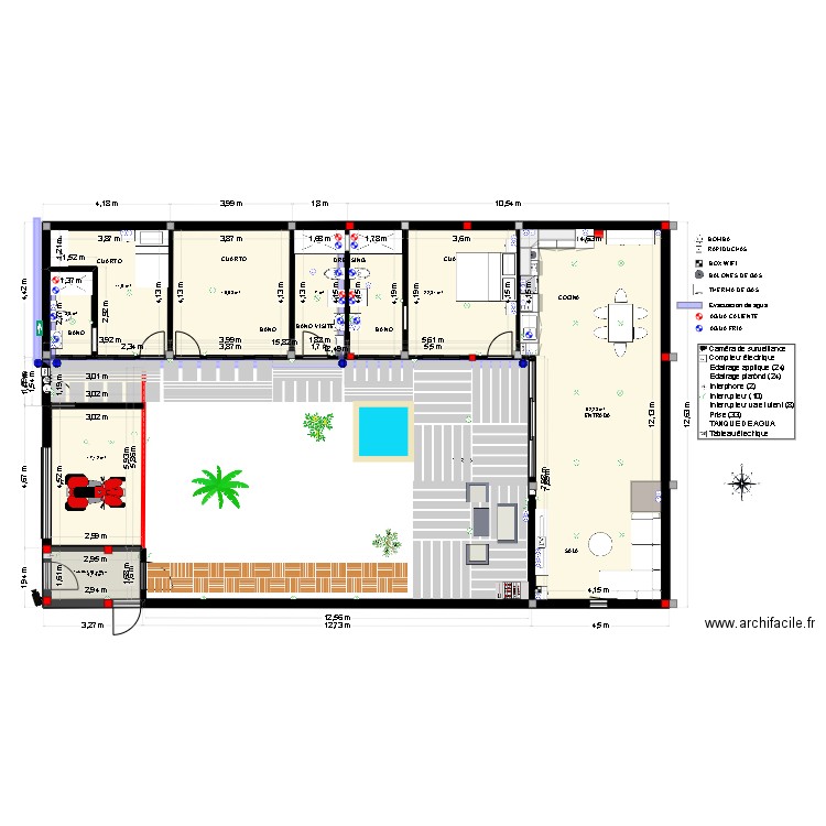 huanchaquito projet. Plan de 18 pièces et 423 m2