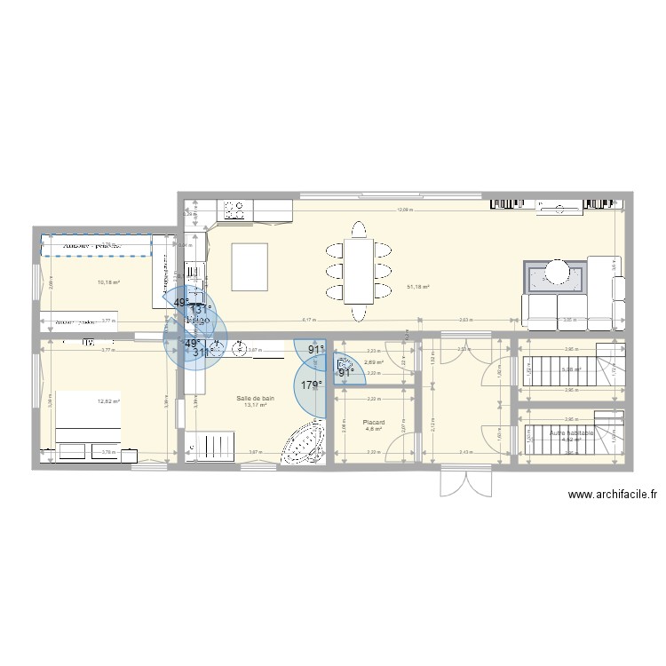 MAISON 1. Plan de 9 pièces et 104 m2