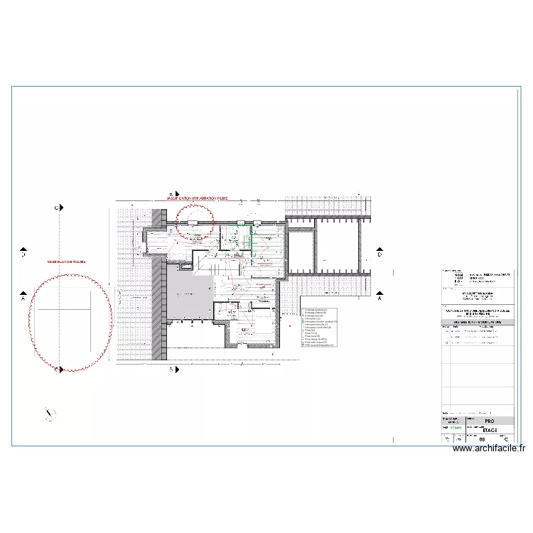 plan electrique LAURET &eacute;tage. Plan de 