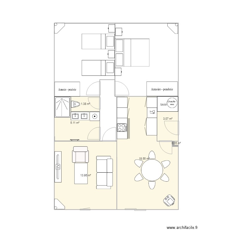 appart blagnac refait. Plan de 0 pièce et 0 m2