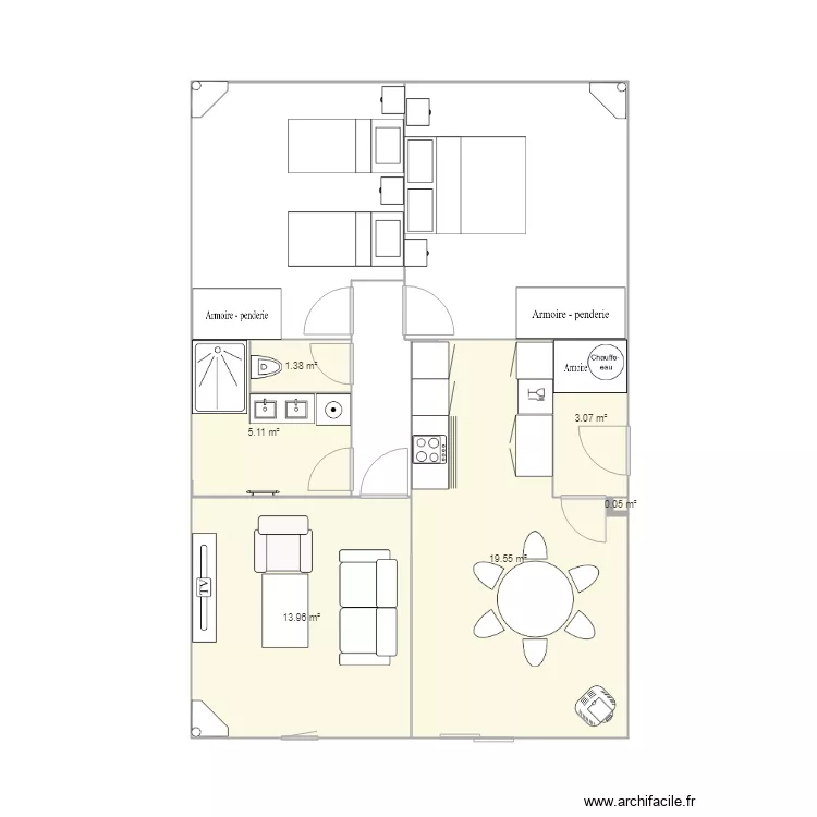 appart blagnac refait. Plan de 