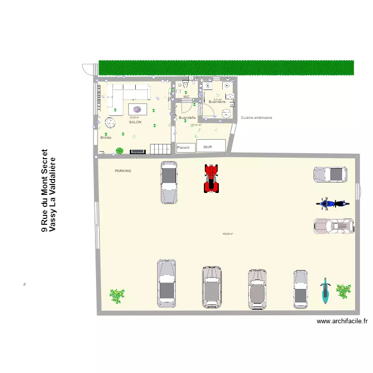 Entrée et salon, parking Vassy. Plan de Entrée et salon, parking Vassy. Plan de