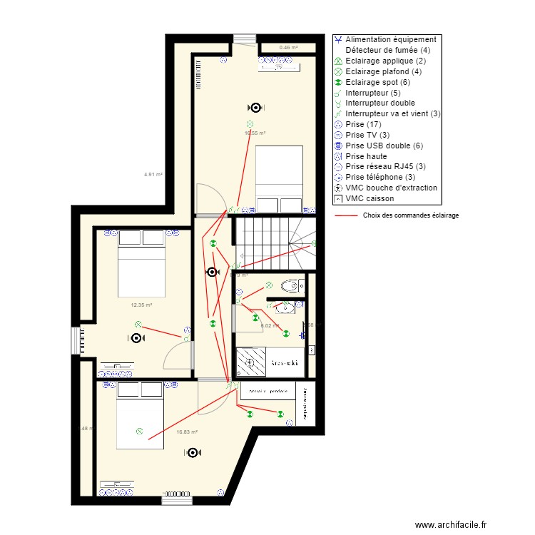 R2 APPART C 42 Av de selves SARLAT ELEC. Plan de 0 pièce et 0 m2