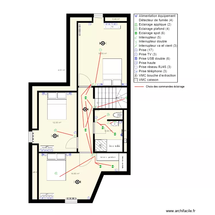 R2 APPART C 42 Av de selves SARLAT ELEC. Plan de 