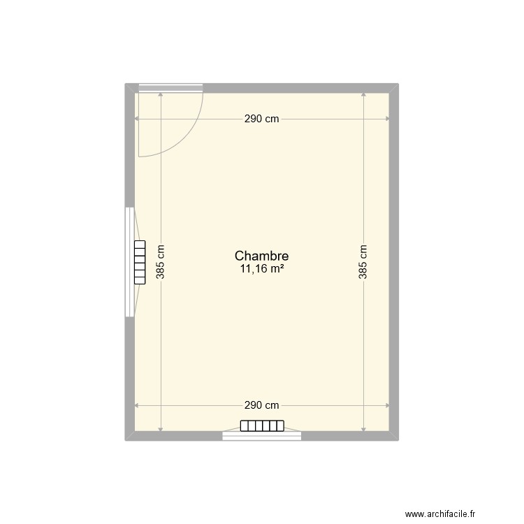 Chalal_1. Plan de 1 pièce et 11 m2