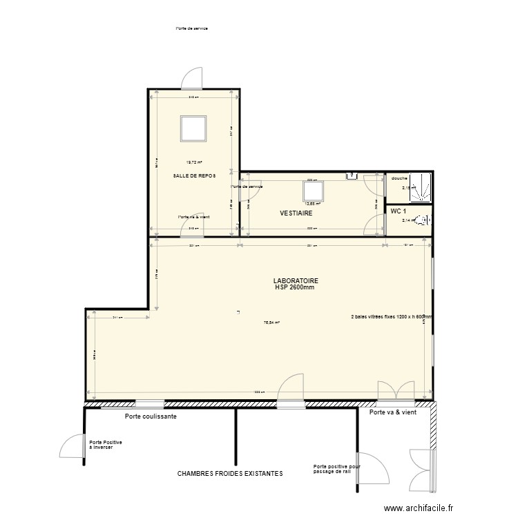 Boucherie Flers 4. Plan de 5 pièces et 115 m2