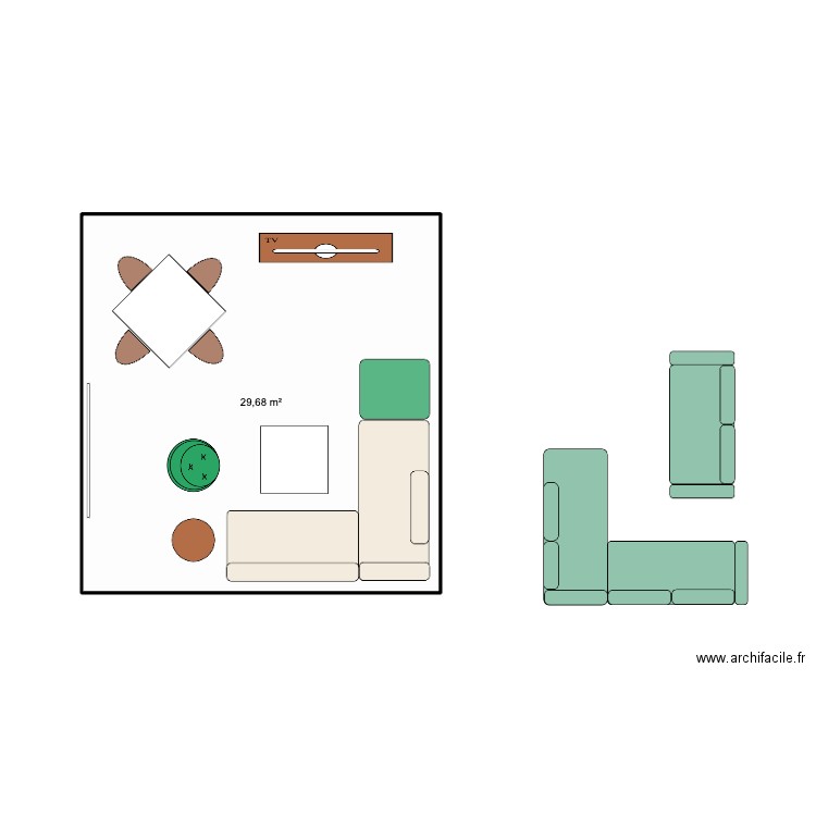 Plan Slaoui 2. Plan de 1 pièce et 30 m2