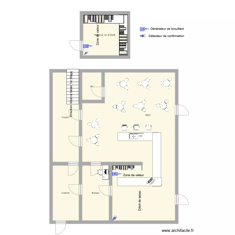TABAC LA BARAKA  G&eacute;n&eacute;rateur de brouillard. Plan de 