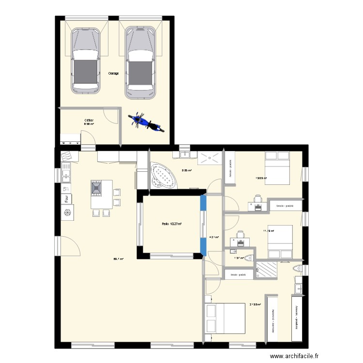 Patio. Plan de 0 pièce et 0 m2