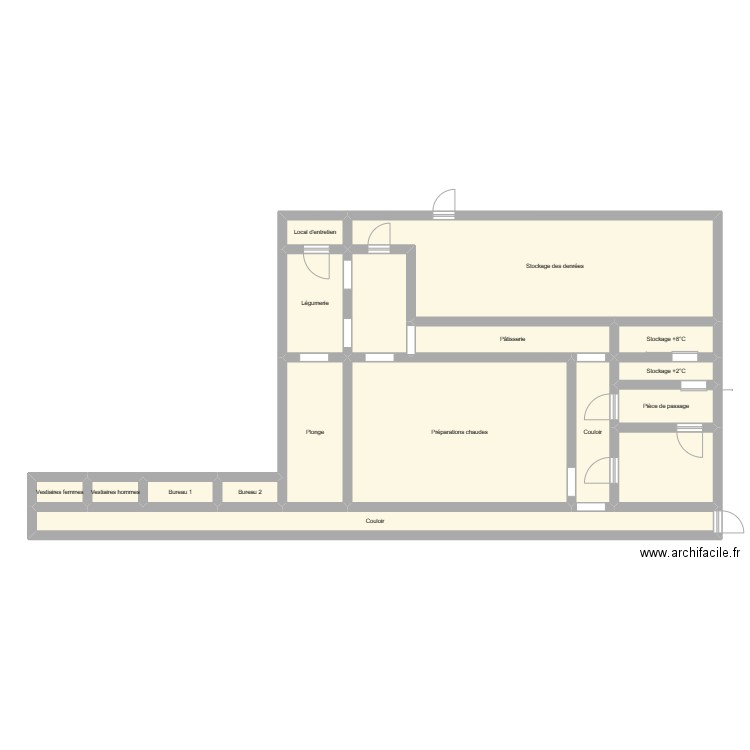 Cuisine centrale. Plan de 0 pièce et 0 m2