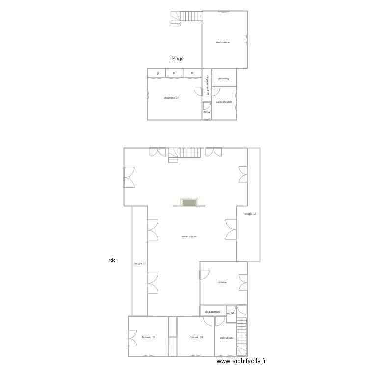 papet rdc etage am. Plan de 0 pièce et 0 m2