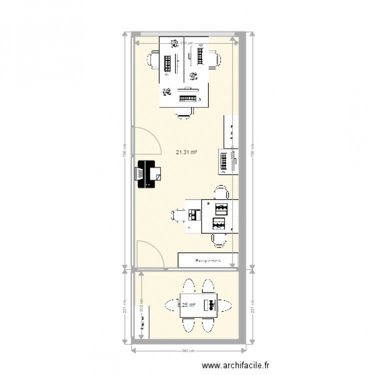 Bureau. Plan de 0 pièce et 0 m2