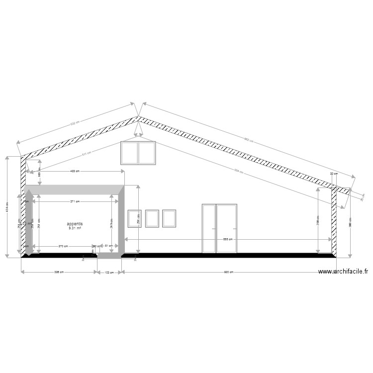 façade côté entree renov. Plan de 0 pièce et 0 m2