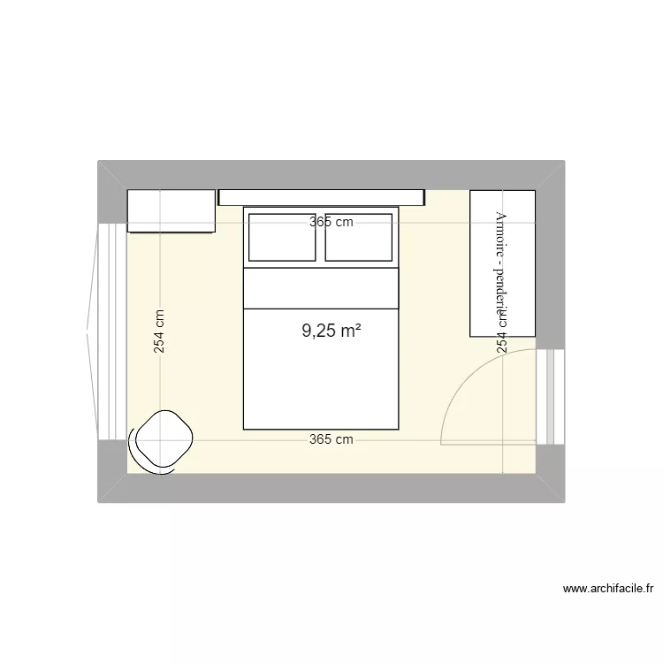 chambre d'ami breteuil. Plan de 
