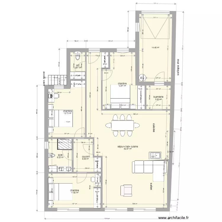 maison plan SOUHAITE. Plan de 
