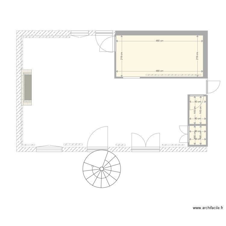 longère rez de chaussée. Plan de 0 pièce et 0 m2