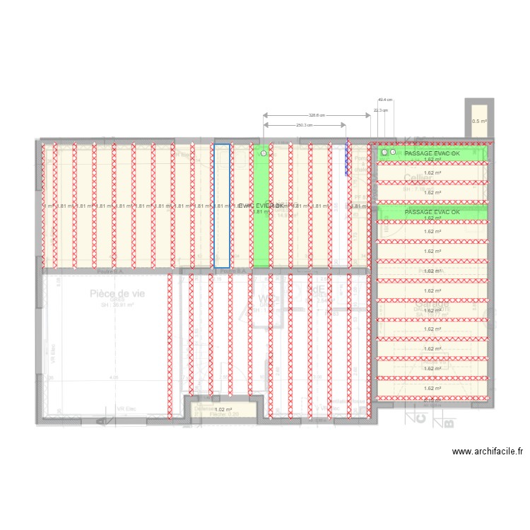 PLAN EVAC PLANCHER RDC. Plan de 0 pièce et 0 m2