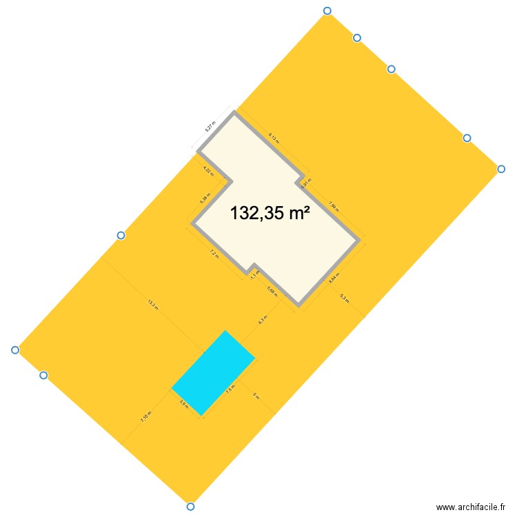 GUEGAIN. Plan de 1 pièce et 132 m2