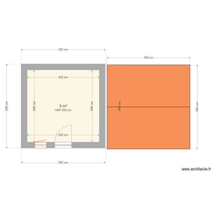 cabane de jardin avec toiture. Plan de 