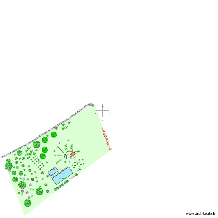 jardin dp 2 serres sechoir bassin. Plan de 0 pièce et 0 m2