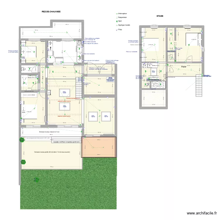 Genêts V5 plan élec avec luminaires. Plan de Genêts V5 plan élec avec luminaires. Plan de
