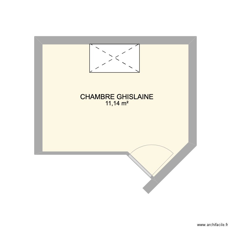 CHAMBRE GHISLAINE. Plan de 1 pièce et 11 m2