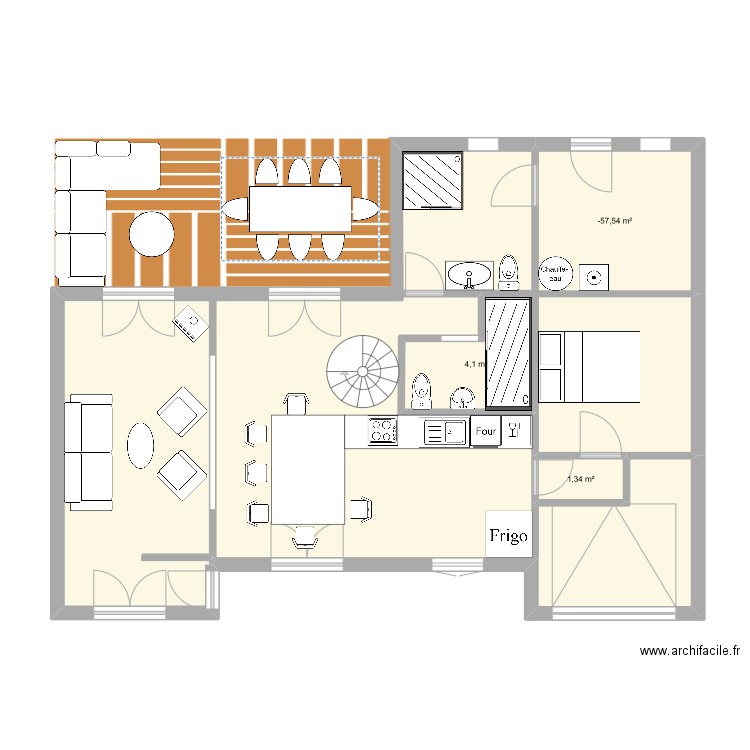 maison penmarch 1. Plan de 3 pièces et 14 m2