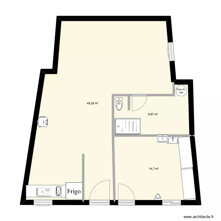 d&eacute;pendance meuble. Plan de 