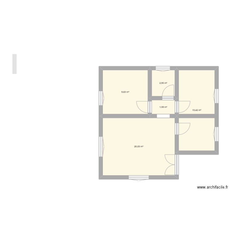 PLN01/25. Plan de 5 pièces et 48 m2