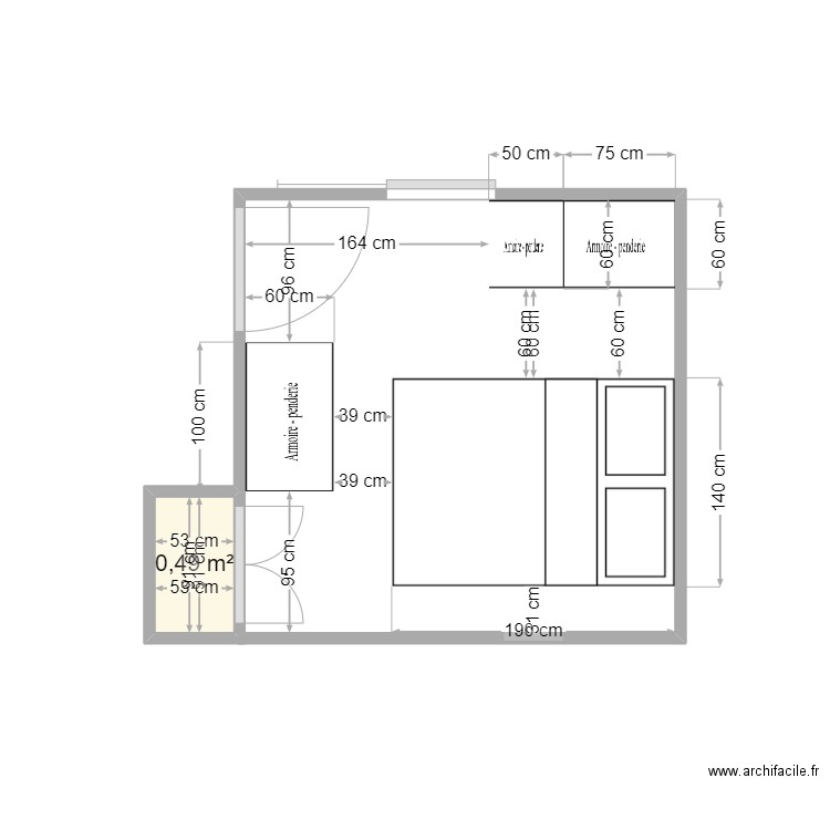 chambre. Plan de 0 pièce et 0 m2