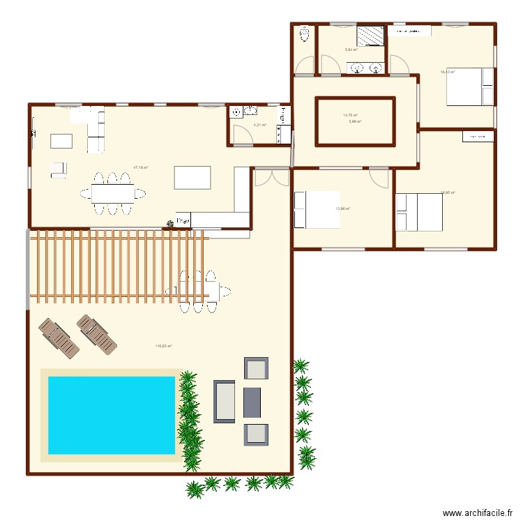 guadeloiupe 4 bungalows vierges arnaud avec agrandissement. Plan de 9 pièces et 251 m2