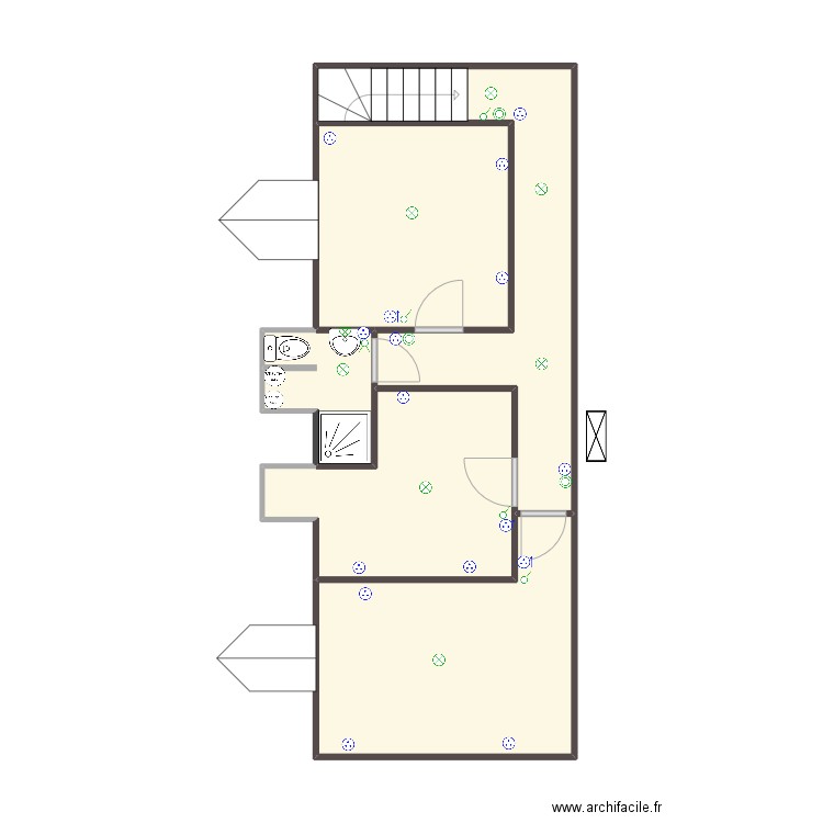 Pierre et Nelly. Plan de 5 pièces et 40 m2