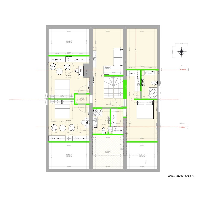 2590 Entredozon - V1.3. Plan de 15 pièces et 325 m2