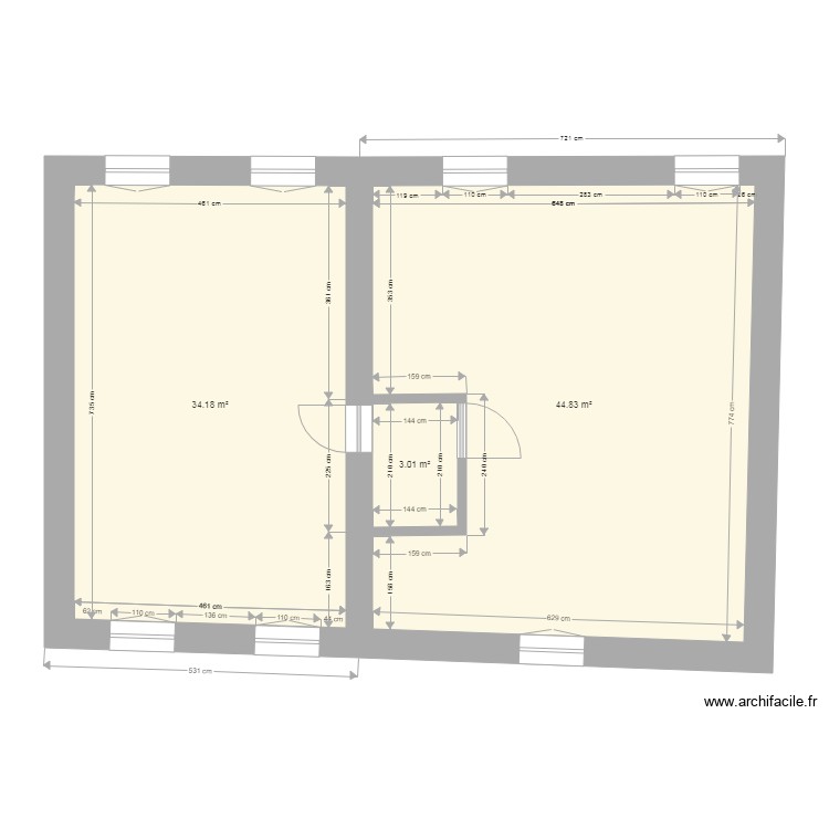 jacobins  1 Etage brut. Plan de 0 pièce et 0 m2