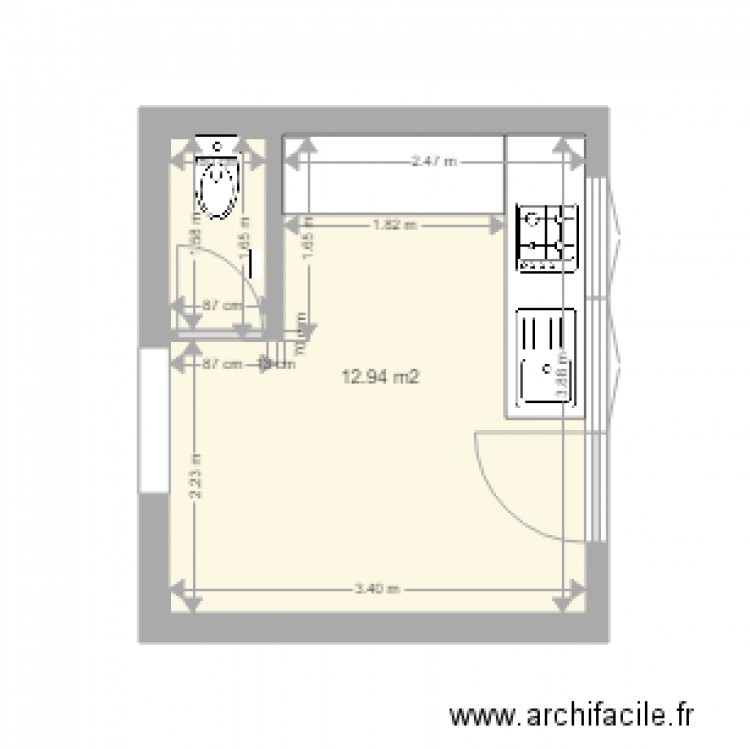 Cuisine 2. Plan de 0 pièce et 0 m2